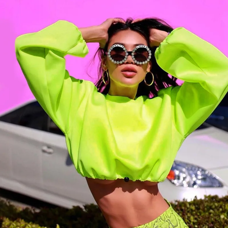 iMucci 2020 Summer Round Collar Long Sleeve Women Tops Fluorescence Green Sexy White Ins Fashion Women Loose Waist T-shirt
iMucci 2020 Summer Round Collar Long Sleeve Women Tops Fluorescence Green Sexy White Ins Fashion Women Loose Waist T-shirt