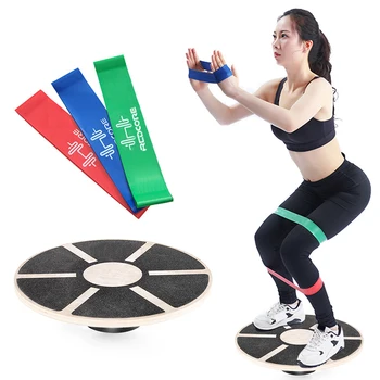 Sport home Wooden Balance Board Stability Trainer with Resistance Loop Band Elastic Workout Exercise Band for Physical Therapy
Sport home Wooden Balance Board Stability Trainer with Resistance Loop Band Elastic Workout Exercise Band for Physical Therapy