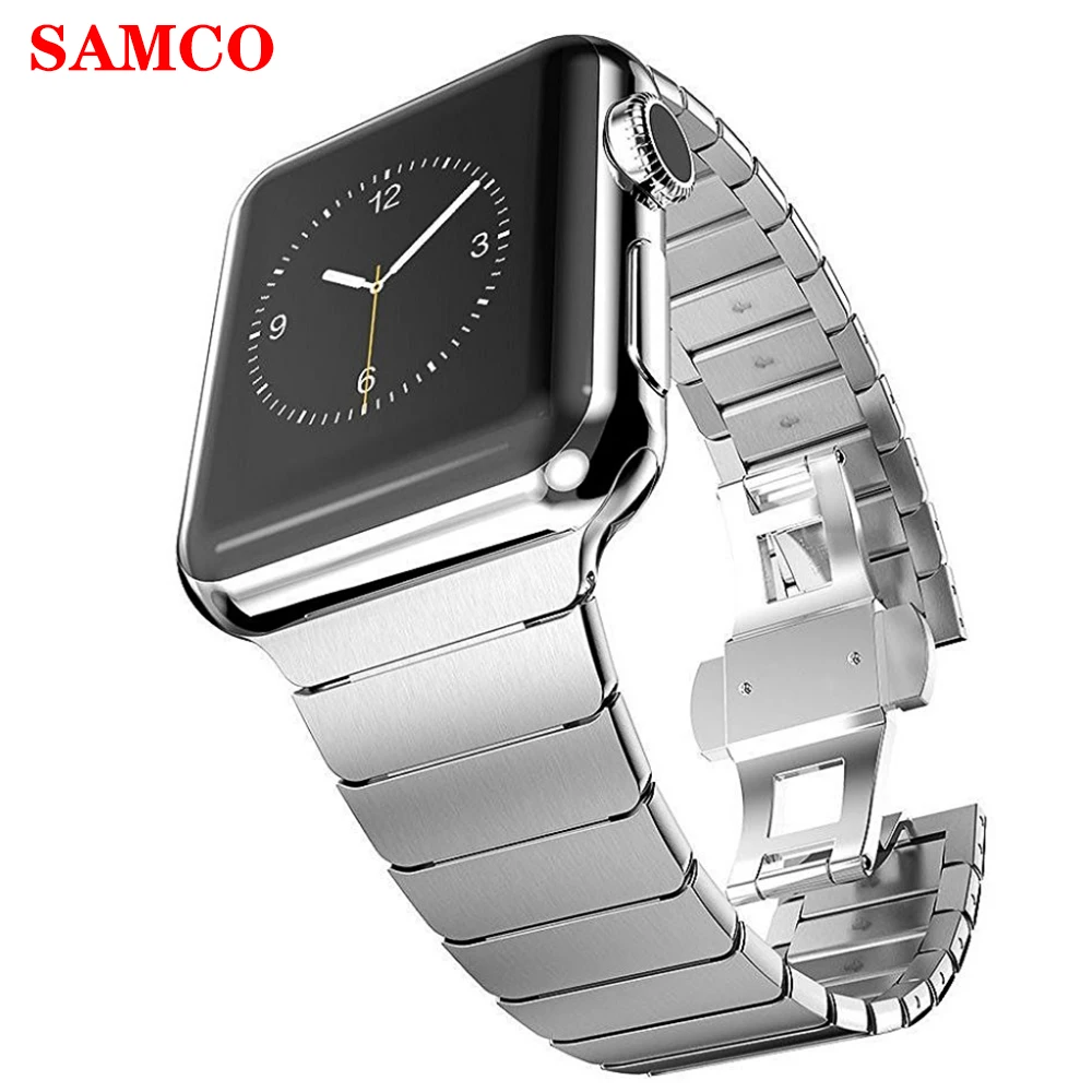 Ремешок для Apple watch band 44 мм/42 мм 40 38 роскошный звеньевой браслет iwatch apple series 5 4 3 2 42