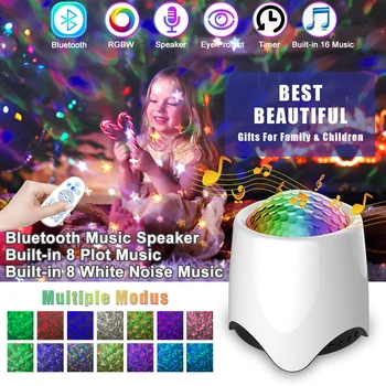 Bluetooth Player Built-in 16 White Noise Star Sea Projector LED Star Night Light Music Starry Water Wave Projector USB Powered
Bluetooth Player Built-in 16 White Noise Star Sea Projector LED Star Night Light Music Starry Water Wave Projector USB Powered