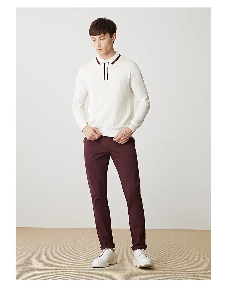New Style Mens Polo Shirt Contrast Color Collar High Quality Autumn Long Sleeve Sweater Pullover Male Plus Size 4XL Muls Brand 03