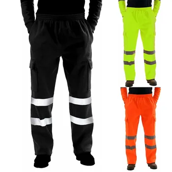 

Men Road Work High Visibility Overalls Pocket Work Trouser pants pantalones hombre streetwear joggers sweatpants pantalon homme