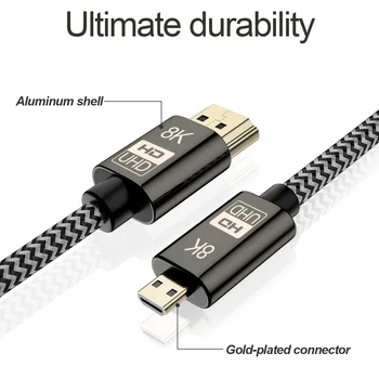 CYSM Micro HDMI to HDMI 2.1 Ultra-HD UHD 8K 60hz 4K 120hz Cable 48Gbs HDMI Cord for Camera Tablet 
CYSM Micro HDMI to HDMI 2.1 Ultra-HD UHD 8K 60hz 4K 120hz Cable 48Gbs HDMI Cord for Camera Tablet