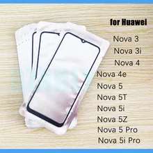 Lentille extérieure avant LCD, 10 pièces/lot, verre OCA, panneau d'écran tactile pour Huawei Nova 5 5t 5i Pro 5z Nova 3i 4e 3 4=