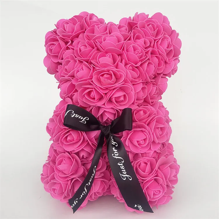 25CM White Rose Bear Artificial Flower Rose Teddy Bear For Valentine's Birthday Christmas Gift 25CM White Rose Bear Artificial Flower Rose Teddy Bear For Valentine's Birthday Christmas Gift