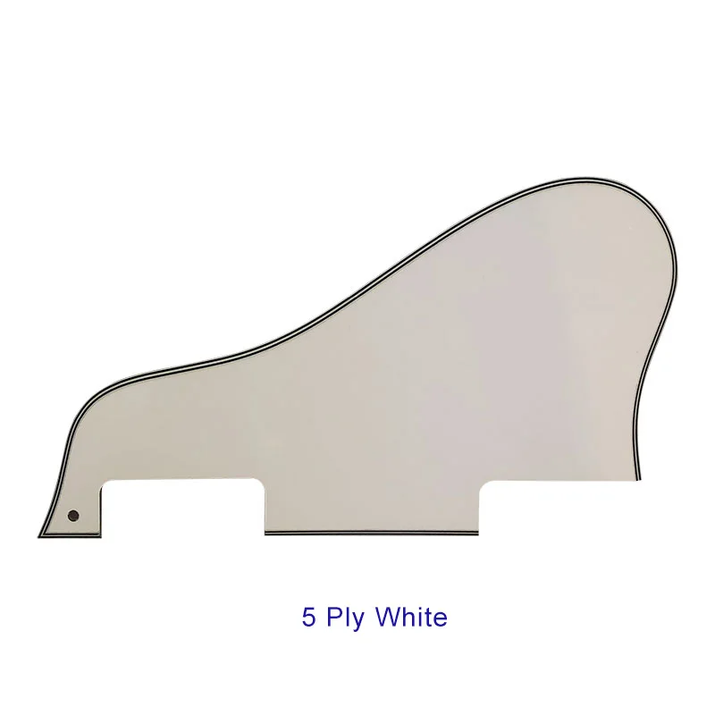 

Pleroo Custom Guitar Parts - For ES 335 Jazz Archtop Guitar Pickguard Scratch Plate 5 Ply White and Black