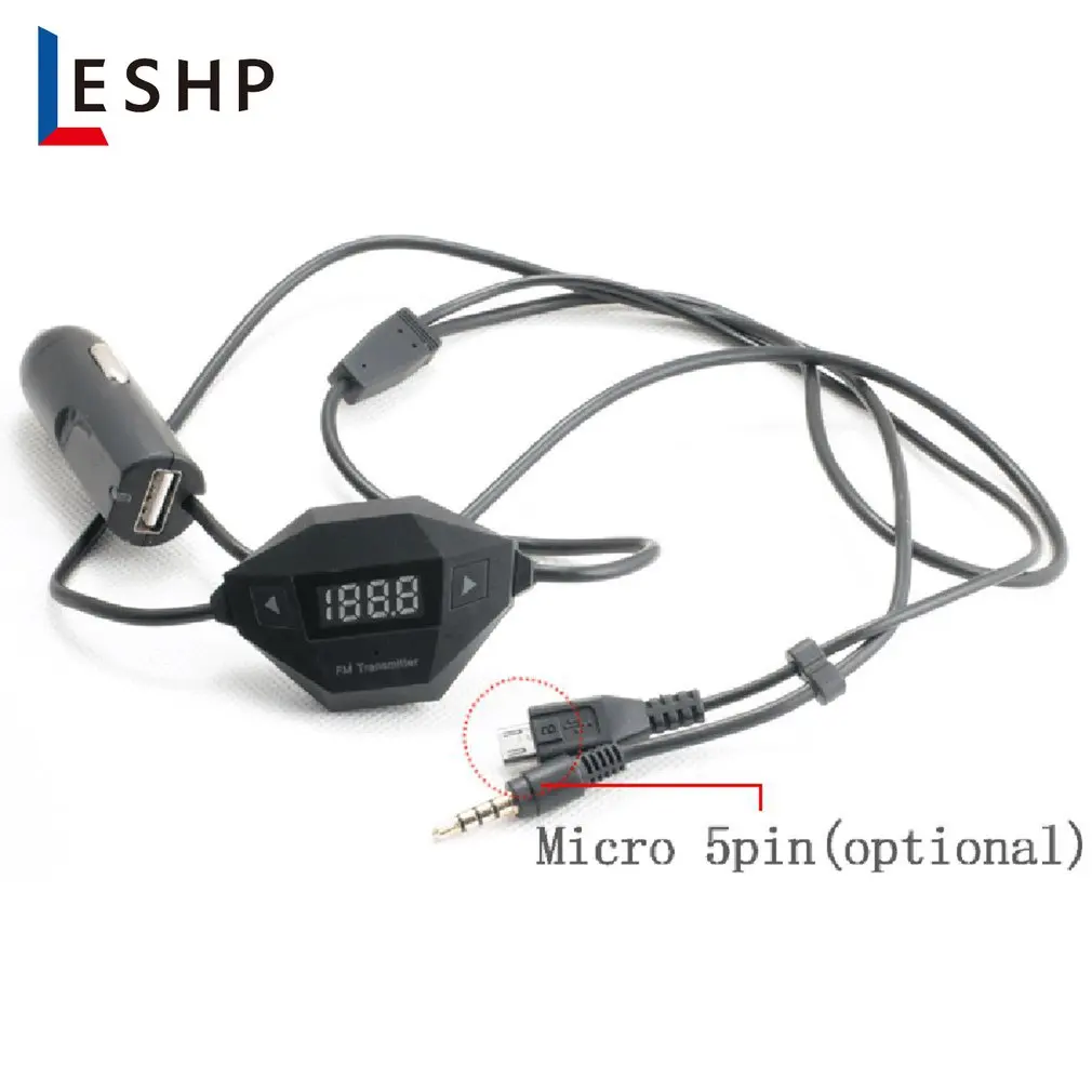 Wireless FM Transmitter Car Kit with 3.5mm+MicroUSB Audio Plug Car Charger Hands-free Conversations
Wireless FM Transmitter Car Kit with 3.5mm+MicroUSB Audio Plug Car Charger Hands-free Conversations