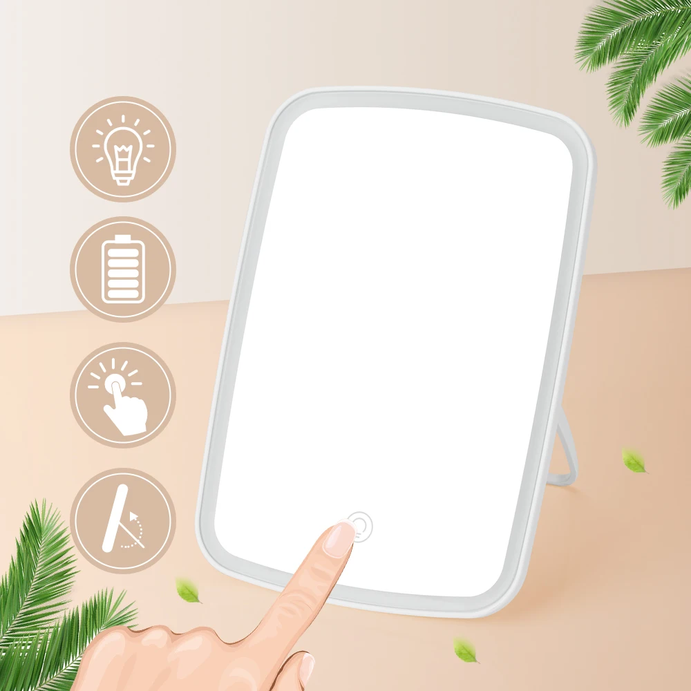 Dimmable LED Touch Screen Makeup Mirror Portable 90 Degree Rotation Rechargeable Table Mirror Make Up Tool
Dimmable LED Touch Screen Makeup Mirror Portable 90 Degree Rotation Rechargeable Table Mirror Make Up Tool