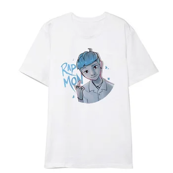 Kpop Bangtan Cartoon T-shirt RM Rap Monster Cotton Print white Tshirt short sleeve Loose clothes k-pop bnagtan boys T-shirt 
Kpop Bangtan Cartoon T-shirt RM Rap Monster Cotton Print white Tshirt short sleeve Loose clothes k-pop bnagtan boys T-shirt