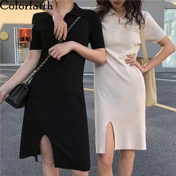 Colorfaith New 2020 Spring Summer Women Dresses Knitting Bottoming Buttons Split Elegant Casual POLO Collar Slim Dress DR4016
Colorfaith New 2020 Spring Summer Women Dresses Knitting Bottoming Buttons Split Elegant Casual POLO Collar Slim Dress DR4016