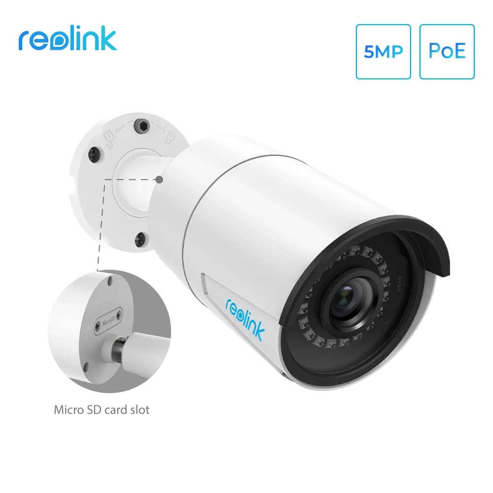 Reolink RLC 410 5MP PoE IP камера 5 Мп HD наружная Водонепроницаемая инфракрасная ночного