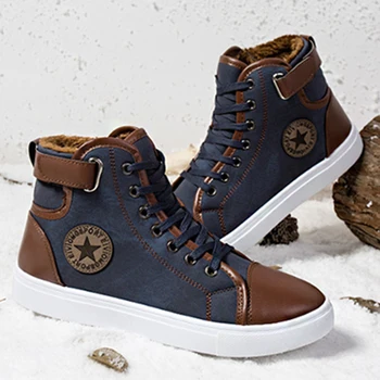 Fashion Sneakers Fur Warm For Men Classic Lace-up High Style Winter Vulcanized Flat With Casual Shoes Men Large Size 38-47 
Fashion Sneakers Fur Warm For Men Classic Lace-up High Style Winter Vulcanized Flat With Casual Shoes Men Large Size 38-47