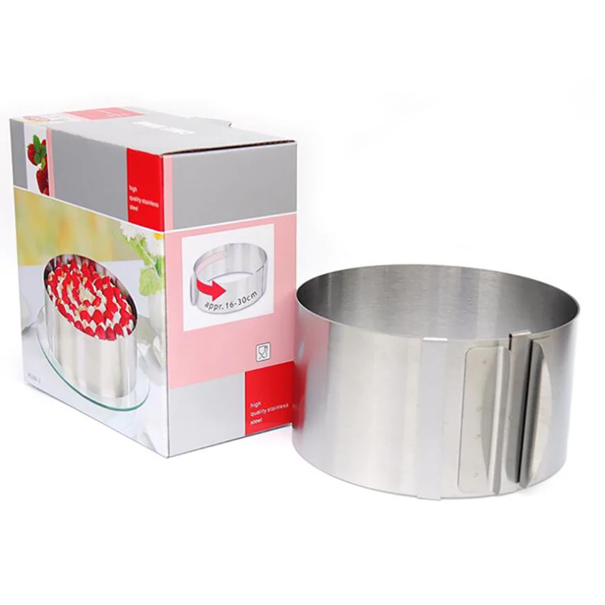 Stainless Steel Round Cake Mould 6 to12 Inch Adjustable Cake Baking Decorative Mold Ring Baking Ring Mold, Height 8cm
Stainless Steel Round Cake Mould 6 to12 Inch Adjustable Cake Baking Decorative Mold Ring Baking Ring Mold, Height 8cm