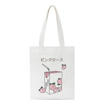 2020 New Woman Canvas Shoulder Bag Cute Cartoon Summer Japanese Style Informal Women's Canvas Bag Peach Print Large Capacity
2020 New Woman Canvas Shoulder Bag Cute Cartoon Summer Japanese Style Informal Women's Canvas Bag Peach Print Large Capacity
