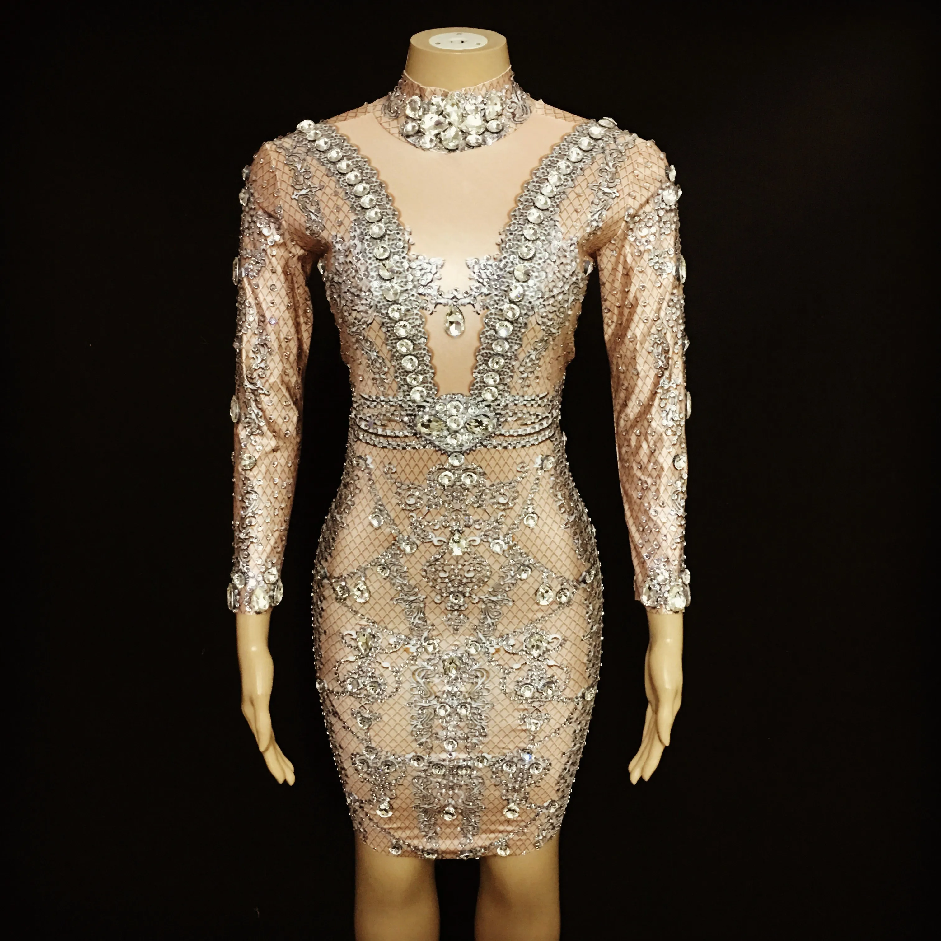 Hot Sale Big Crystals Stretch Dress Evening Party Rhinestones Dresses Birthday Celebrate Costume Singer Performance Dance YOUDU
Hot Sale Big Crystals Stretch Dress Evening Party Rhinestones Dresses Birthday Celebrate Costume Singer Performance Dance YOUDU