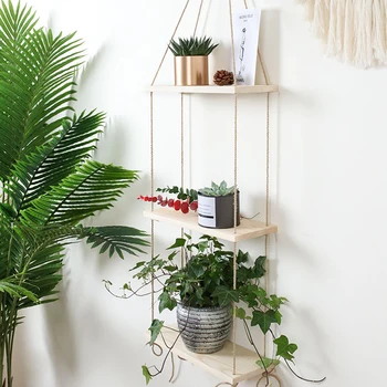 Nordic Style Rustic Wooden Flower Pot Rack For Plants Picture Ledge Display Hanging Shelf Home Decor Wall Swing With Rope
Nordic Style Rustic Wooden Flower Pot Rack For Plants Picture Ledge Display Hanging Shelf Home Decor Wall Swing With Rope