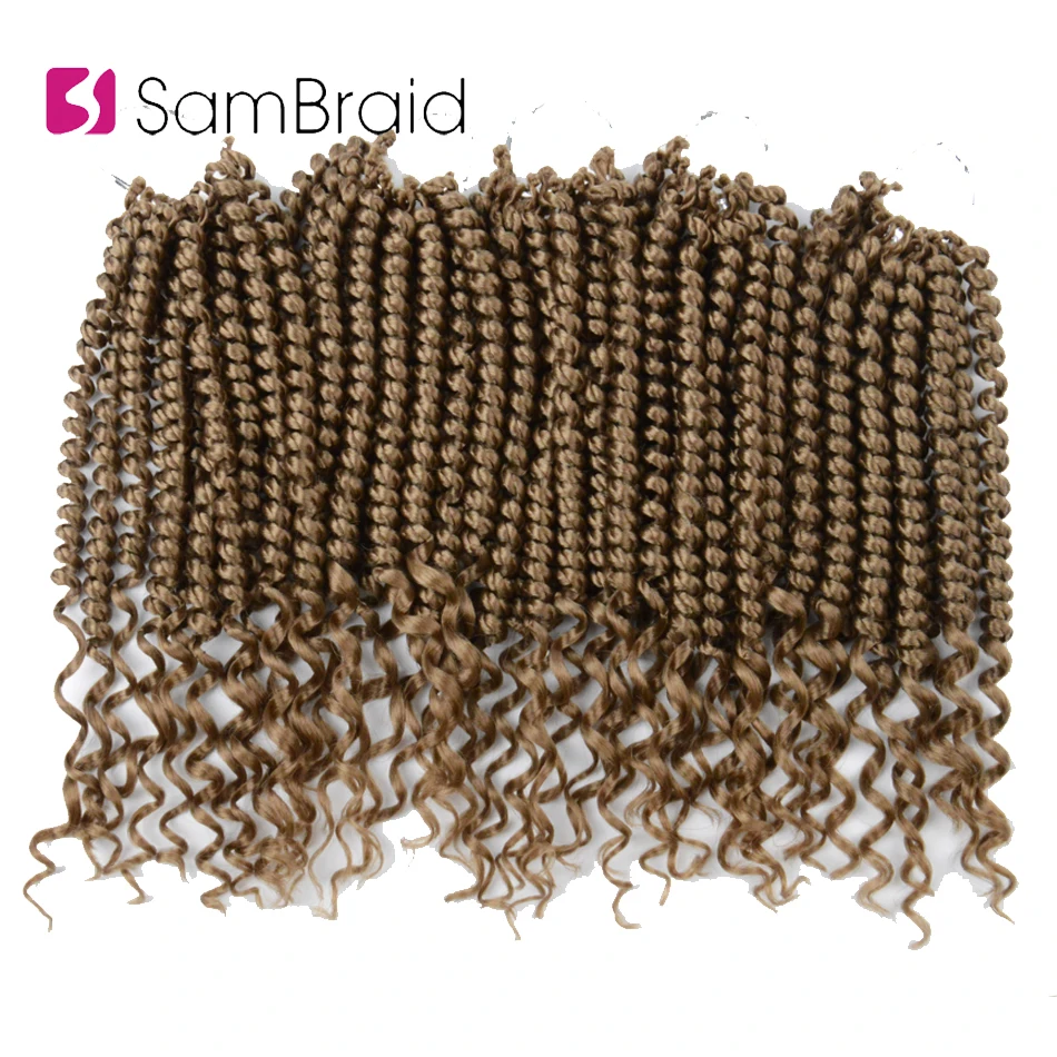 SAMBRAID Senegalese Spring Twist Crochet Hair 12 Inch Loose Ends Braiding Synthetic Extensions 5 Packs Can Full A Head |