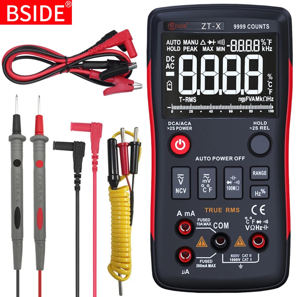 Digital Multimeter BSIDE Series True Auto Range Multimetro Voltmeter Ammeter Capacitance Temperature HZ NCV Tester
Digital Multimeter BSIDE Series True Auto Range Multimetro Voltmeter Ammeter Capacitance Temperature HZ NCV Tester