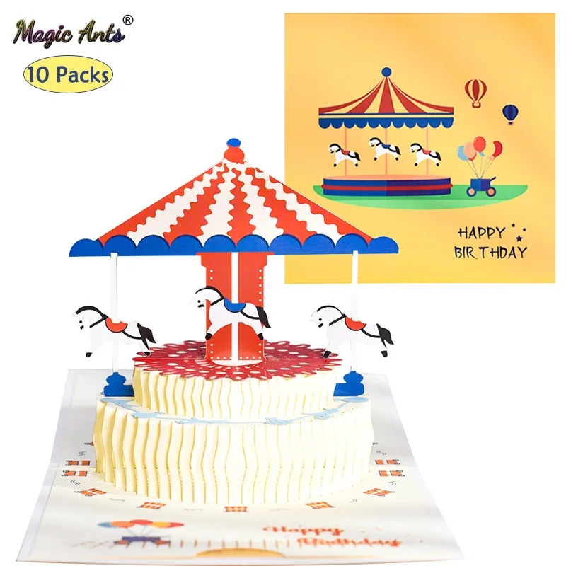 10 Pack 3D Pop-Up Cards Birthday Card Merry-go-round Greeting Card Postcard wholesale with Envelope Stickers
10 Pack 3D Pop-Up Cards Birthday Card Merry-go-round Greeting Card Postcard wholesale with Envelope Stickers