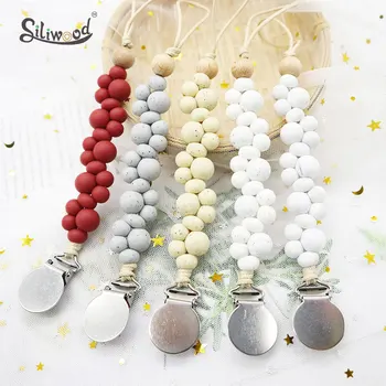 Baby Toys Silicone Pacifier Clips Tooth Dummy Holder For Children Safe Wood Beads Soft Teether Stroller Chain Teething Babies
Baby Toys Silicone Pacifier Clips Tooth Dummy Holder For Children Safe Wood Beads Soft Teether Stroller Chain Teething Babies