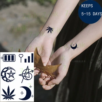 Juice Waterproof Temporary Tattoo Sticker Maple leaf battery moon star Love heart Fake Tatto New Style 7-15 Days for Men Women
Juice Waterproof Temporary Tattoo Sticker Maple leaf battery moon star Love heart Fake Tatto New Style 7-15 Days for Men Women