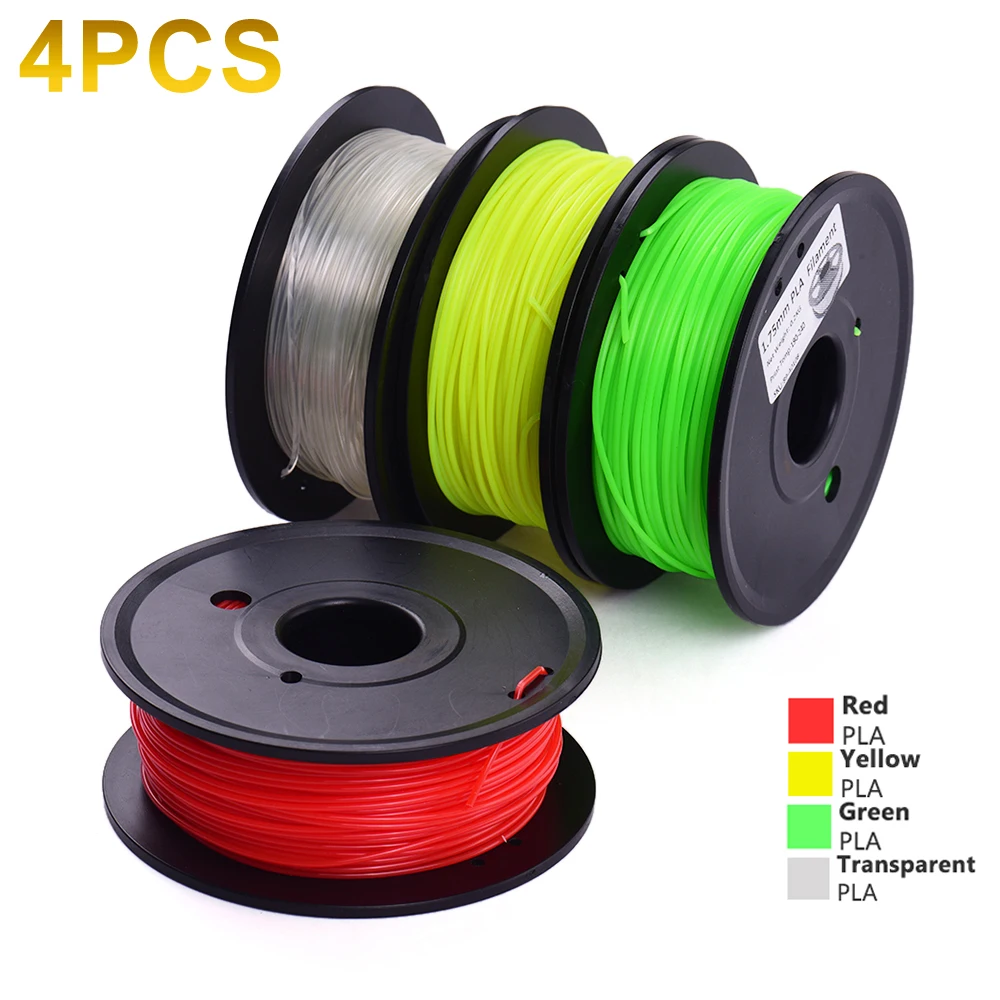4Pcs 3D Printing PLA Filament 1.75mm No Clogging High Tenacity Filaments Consmables for 3D Printers 200g/ Spool Pack of 4 Colors
4Pcs 3D Printing PLA Filament 1.75mm No Clogging High Tenacity Filaments Consmables for 3D Printers 200g/ Spool Pack of 4 Colors