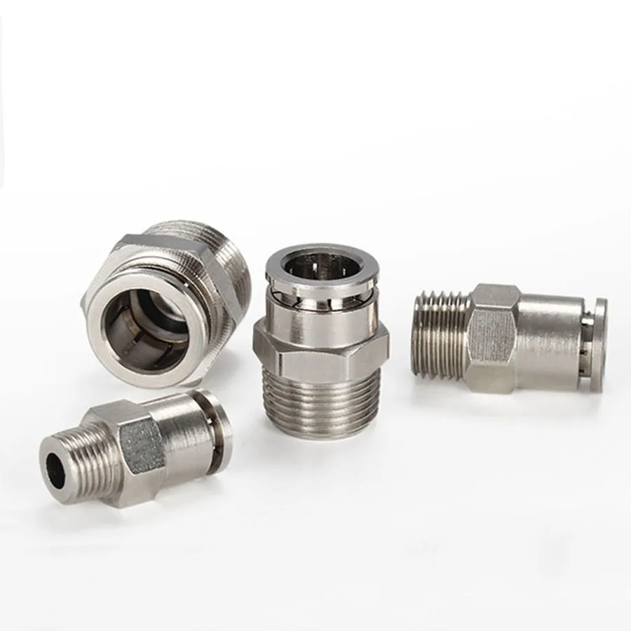 PC 1/8" 1/4" 3/8" 1/2" BSPT Male Pneumatic Nickel Plated Brass Push In Quick Connector Release Air Fitting Plumbing
PC 1/8" 1/4" 3/8" 1/2" BSPT Male Pneumatic Nickel Plated Brass Push In Quick Connector Release Air Fitting Plumbing