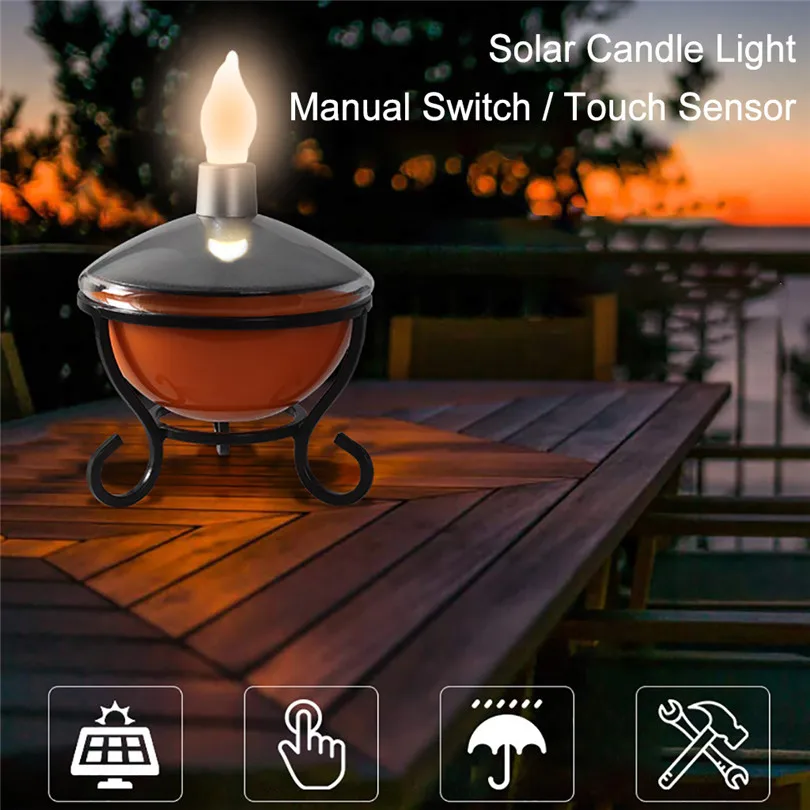 Touch Sensing Solar Candle Light Warm shine Solar Candle Light Garden Large Outdoor Terrace Decoration Touch Sensor Light #3N22 
Touch Sensing Solar Candle Light Warm shine Solar Candle Light Garden Large Outdoor Terrace Decoration Touch Sensor Light #3N22