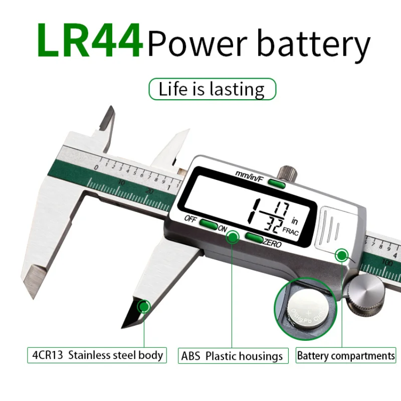 High-quality ET50 Green Stainless Steel Vernier Caliper with Score and Digital Display Portable High-precision Caliper
High-quality ET50 Green Stainless Steel Vernier Caliper with Score and Digital Display Portable High-precision Caliper