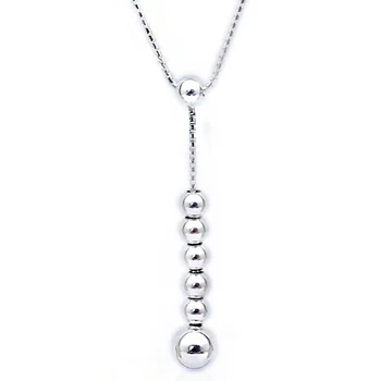 New 925 Sterling Silver Necklace String Of Beads With Adjust Sliding Necklace For Women Wedding Gift Fine Diy Jewelry 
New 925 Sterling Silver Necklace String Of Beads With Adjust Sliding Necklace For Women Wedding Gift Fine Diy Jewelry