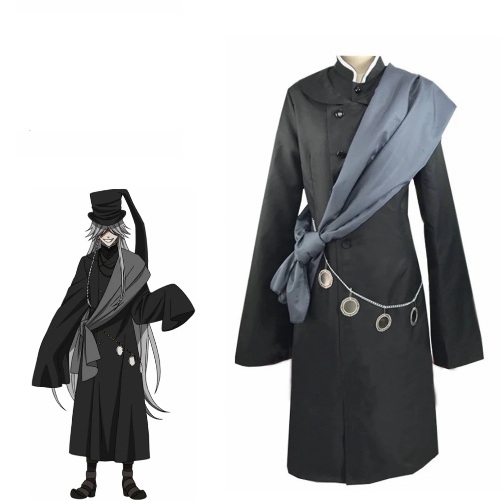 Black Butler Kuroshitsuji Undertaker men Cosplay Halloween women Party Costume Custom Made Full Set Hat And Chain and wig
Black Butler Kuroshitsuji Undertaker men Cosplay Halloween women Party Costume Custom Made Full Set Hat And Chain and wig