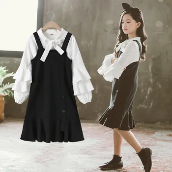 New Girls Clothes Set Bow Blouse+Dress 2 Pcs Autumn Suit For Girls Casual Children's Set Winter Teen Girls Clothing 4 6 8 12 14
New Girls Clothes Set Bow Blouse+Dress 2 Pcs Autumn Suit For Girls Casual Children's Set Winter Teen Girls Clothing 4 6 8 12 14