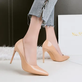 Black 10cm9cm Super High With Fine Shoes With Silver Nude Color Sharp Shallow Mouth Shoes Occupation Women's Shoes
Black 10cm9cm Super High With Fine Shoes With Silver Nude Color Sharp Shallow Mouth Shoes Occupation Women's Shoes