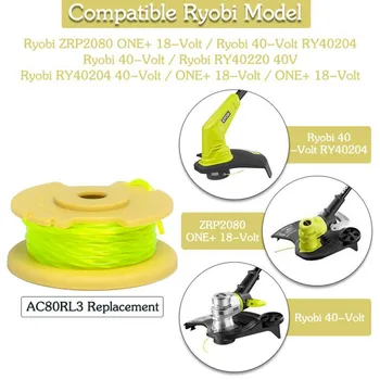 Trimmer Line Spools Suitable For Ryobi Weed Eater One Plus 18/24/40V String Trimmer Accessories 3pcs/set Ryobi AC80RL3 Ryobi One
Trimmer Line Spools Suitable For Ryobi Weed Eater One Plus 18/24/40V String Trimmer Accessories 3pcs/set Ryobi AC80RL3 Ryobi One