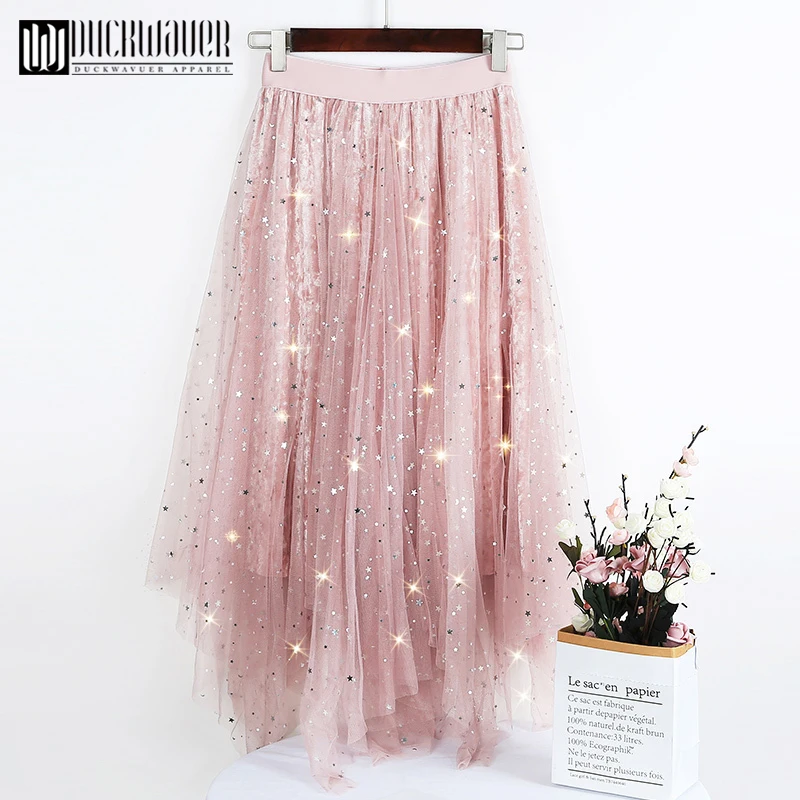 Duckwaver Long Tulle Skirt Women 2019 Spring Summer Gradient Korean Elegant High Waist A-line Pleated School Midi Skirt Female
Duckwaver Long Tulle Skirt Women 2019 Spring Summer Gradient Korean Elegant High Waist A-line Pleated School Midi Skirt Female