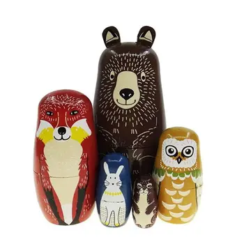 Wooden Matryoshka Russian Doll Handmade Stacking Bear Fox- Toy Set 5 Pcs for Kid 63HE
Wooden Matryoshka Russian Doll Handmade Stacking Bear Fox- Toy Set 5 Pcs for Kid 63HE