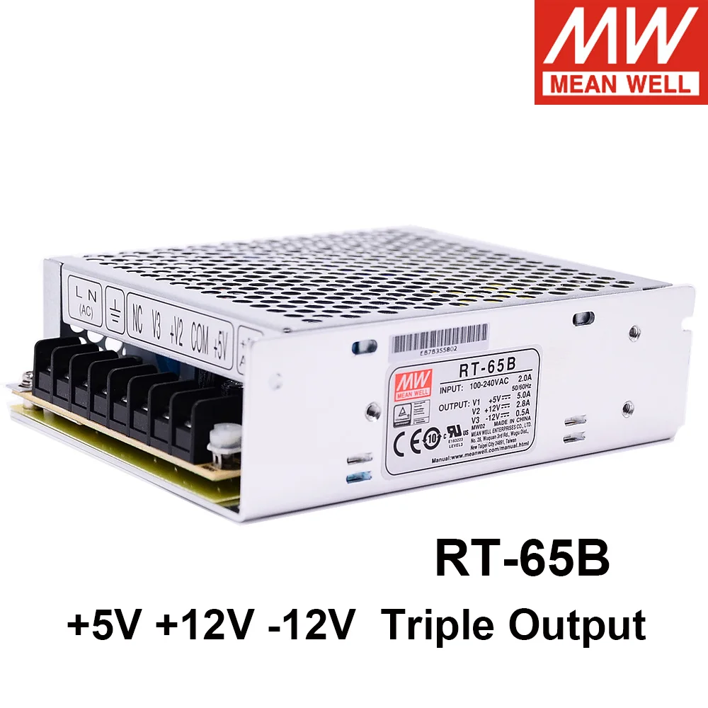 Mean Well RT-65B AC/DC 65W 5V 12V -12V 64,6 W тройной выход импульсный источник питания Meanwell светодиодный драйвер
Mean Well RT-65B AC/DC 65W 5V 12V -12V 64,6 W тройной выход импульсный источник питания Meanwell светодиодный драйвер