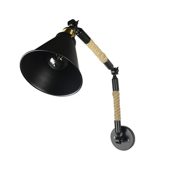 Black Iron Wall Lamp Industrial Design Rope Wall Sconce Lighting Fixture E27 Led Bulb Adjustable for Loft Home Decor Bedroom
Black Iron Wall Lamp Industrial Design Rope Wall Sconce Lighting Fixture E27 Led Bulb Adjustable for Loft Home Decor Bedroom