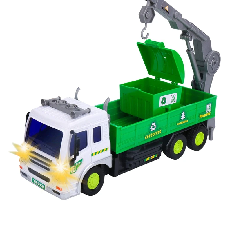 Children's Remote Control Garbage Truck with Lights, 4WD Recycling Garbage Truck, Toys for Children 2-6 Years Old, Gifts for Boy