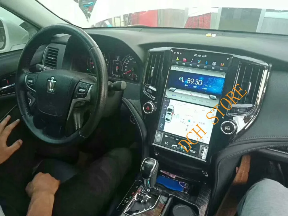 Автомобильный DVD плеер tesla style с большим экраном 13 6 дюйма GPS навигацией для Toyota CROWN