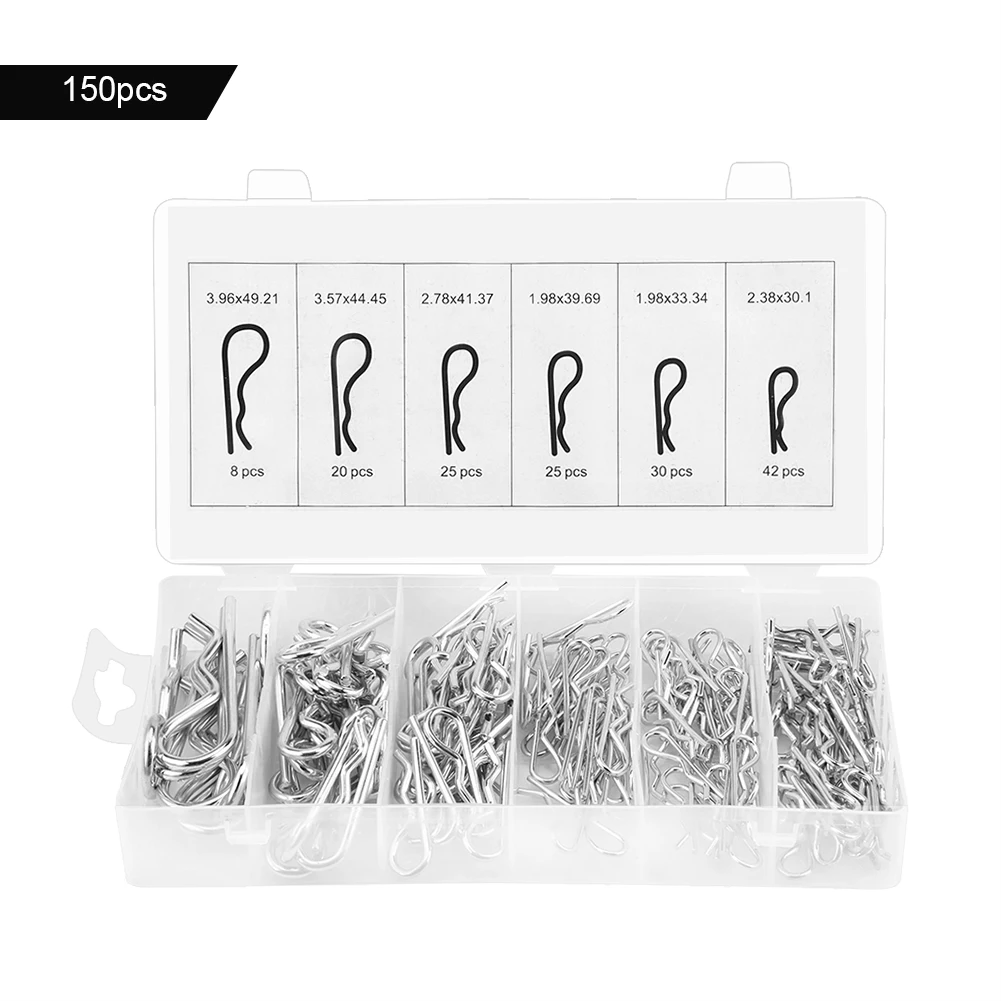 150pcs Stainless Steel R Cotter Pin Assortment Hitch Clips Fastener Set | Обустройство дома