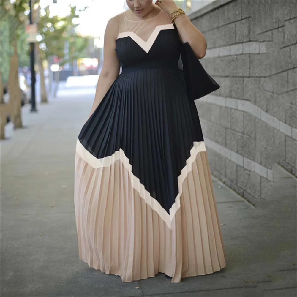 Pleated Long Evening Party Dress Vintage High Waist Sleeveless Plus Size Prom Dresses Sexy Patchwork Retro Elegant Formal Dress
Pleated Long Evening Party Dress Vintage High Waist Sleeveless Plus Size Prom Dresses Sexy Patchwork Retro Elegant Formal Dress