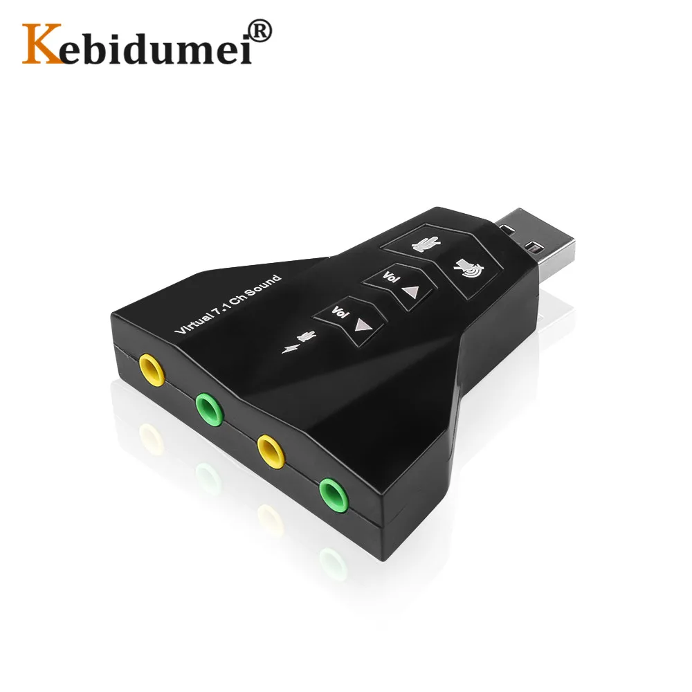 Внешняя звуковая карта двухканальная USB 3D Звуковая 7 1 аудио адаптер для ноутбука