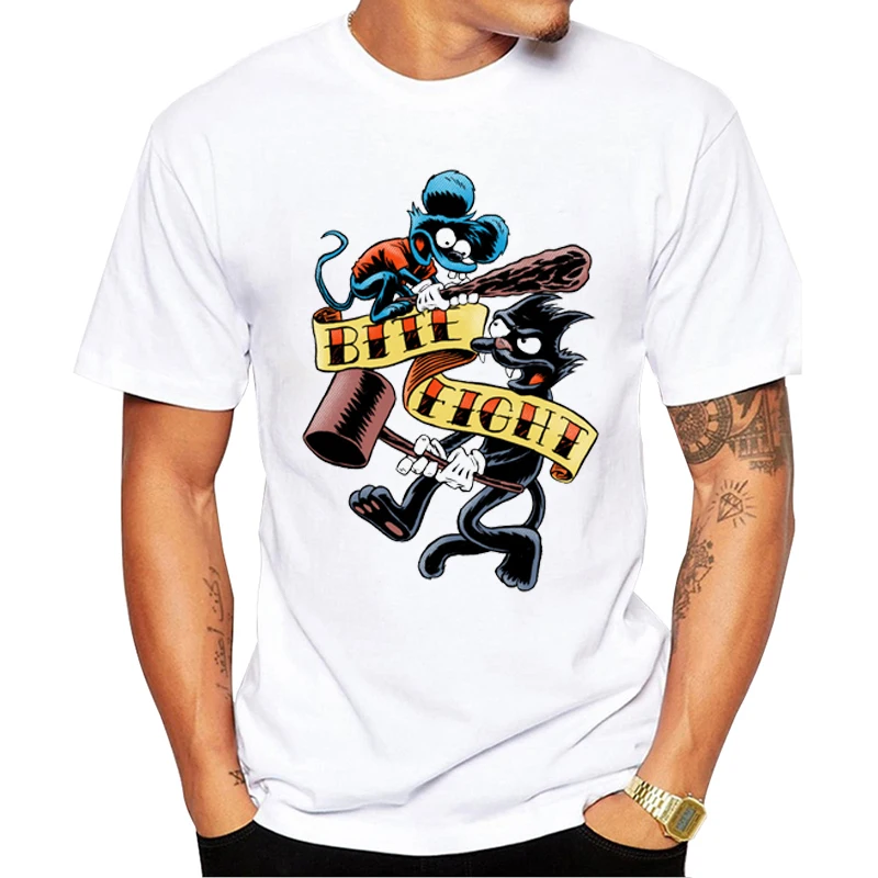 TEEHUB Newest Fashion Bite & Fight Design Men T-Shirt Cat Mouse Printed Tshirts Short Sleeve O-Neck Funny Tops Hipster Tees
TEEHUB Newest Fashion Bite & Fight Design Men T-Shirt Cat Mouse Printed Tshirts Short Sleeve O-Neck Funny Tops Hipster Tees
