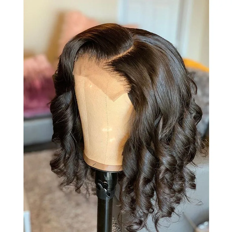 Summer Short Bob Loose Wave 360 Lace Frontal Wigs Blunt Cut Pre Plucked Natural Remy Human Hair Wig For Black Women Bleach Knots Summer Short Bob Loose Wave 360 Lace Frontal Wigs Blunt Cut Pre Plucked Natural Remy Human Hair Wig For Black Women Bleach Knots