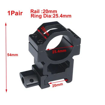 MIZUGIWA Scope Mount Rings 25.4mm 1" Ring 20mm Rail Dovetail Mount Fit Laser Light Scope HIgh Profile Pistol Adapter Hunting Caz
MIZUGIWA Scope Mount Rings 25.4mm 1" Ring 20mm Rail Dovetail Mount Fit Laser Light Scope HIgh Profile Pistol Adapter Hunting Caz