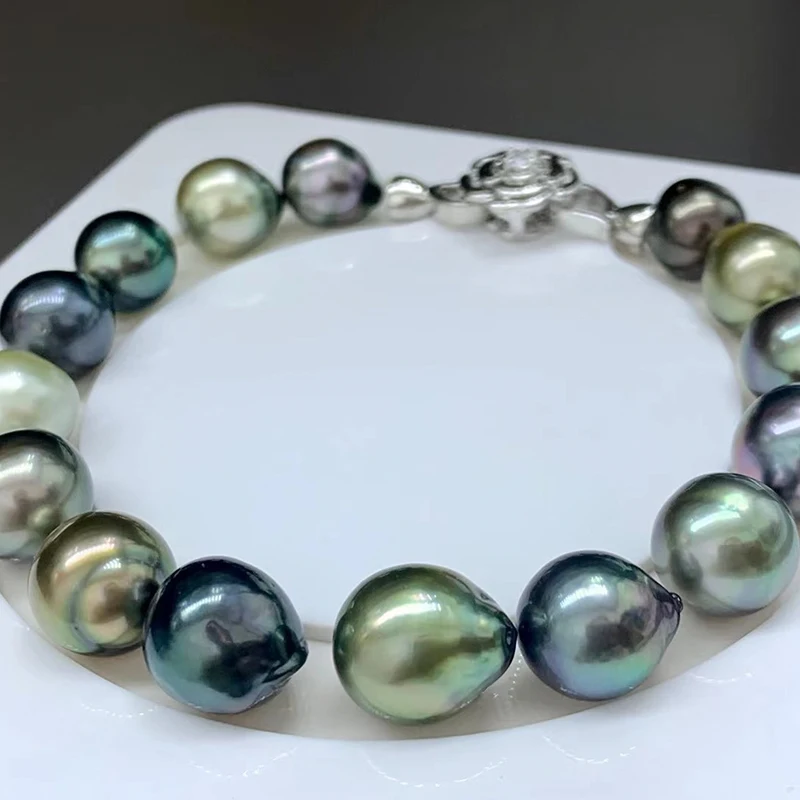 HENGSHENG Tahiti Seawater Baroque Bracelet 18mm,Sterling Silver Buttons With Rose 10-12mm,Irregular,Dazzling Color Strong Light
HENGSHENG Tahiti Seawater Baroque Bracelet 18mm,Sterling Silver Buttons With Rose 10-12mm,Irregular,Dazzling Color Strong Light