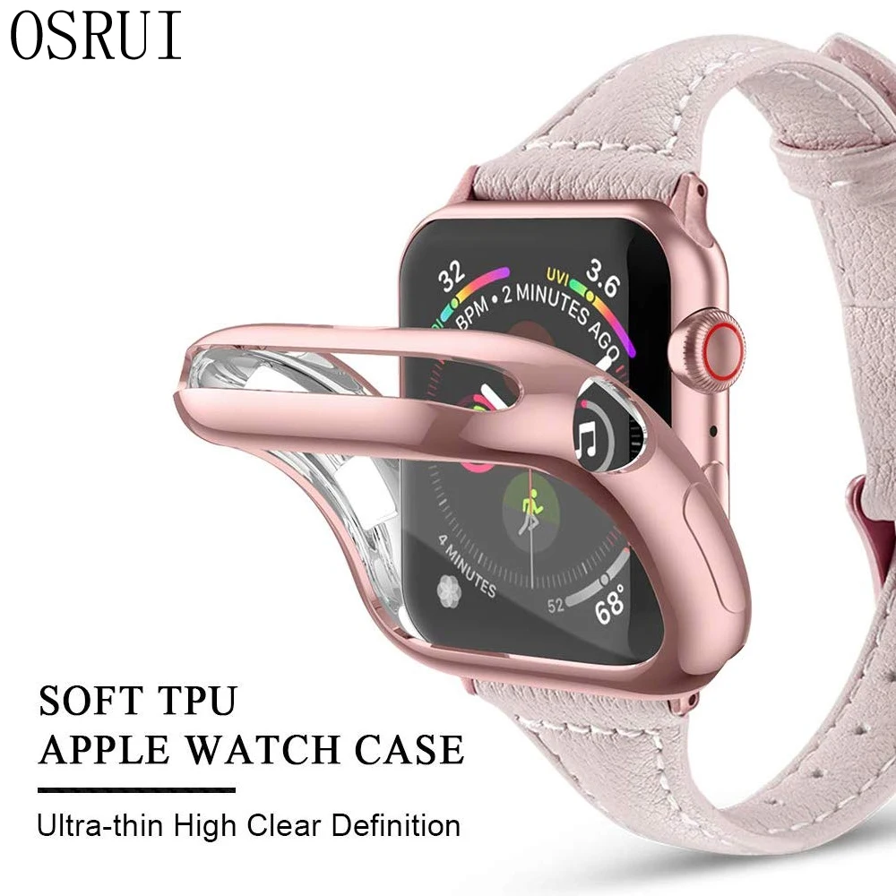 Watch Cover case For Apple Watch series 5 4 3 2 1 band case 42mm 38m 40mm 44mm Slim All inclusiveTPU case Protector for iWatch 4
Watch Cover case For Apple Watch series 5 4 3 2 1 band case 42mm 38m 40mm 44mm Slim All inclusiveTPU case Protector for iWatch 4