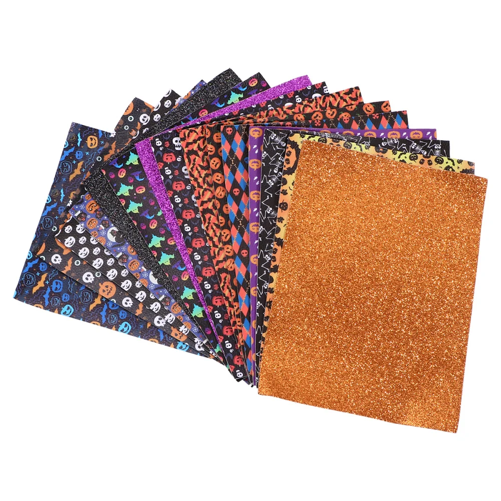 15 Pcs Halloween Faux Leather Sheets Bat Witch Pumpkin Pattern Synthetic Leather
15 Pcs Halloween Faux Leather Sheets Bat Witch Pumpkin Pattern Synthetic Leather