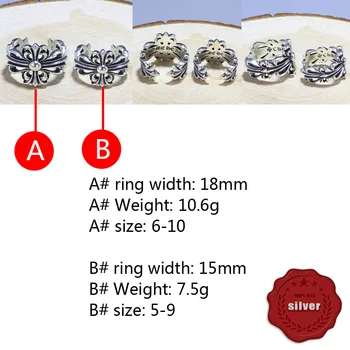 A39 S925 Sterling Ring Personality Fashion Retro Punk Hip-hop Style Simple Hollow Cross Flower Shape Gift For Friends Party
A39 S925 Sterling Ring Personality Fashion Retro Punk Hip-hop Style Simple Hollow Cross Flower Shape Gift For Friends Party